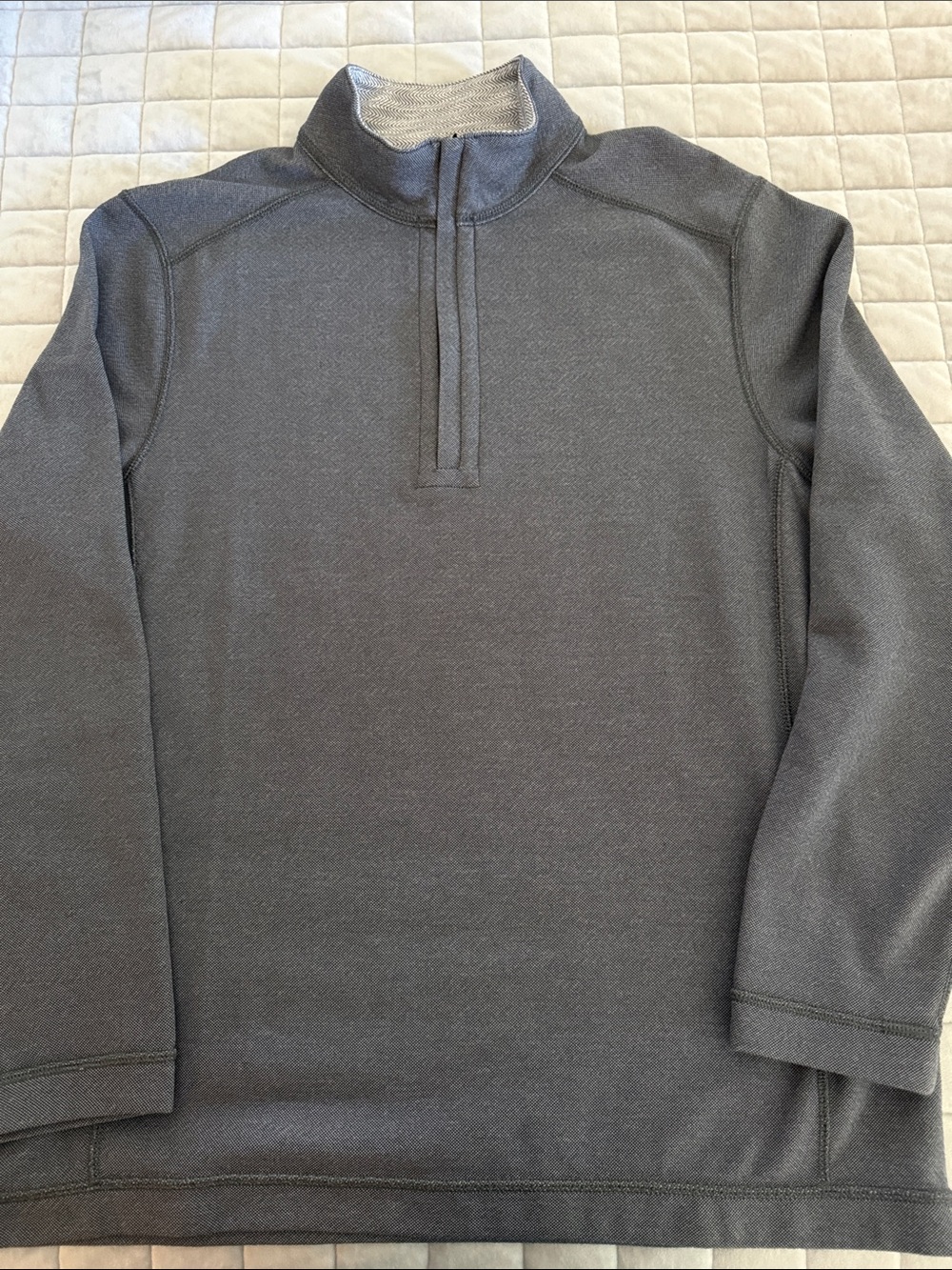 NWOT Tommy Bahama Men's Reversible Charcoal Gray Half-Zip Sweater